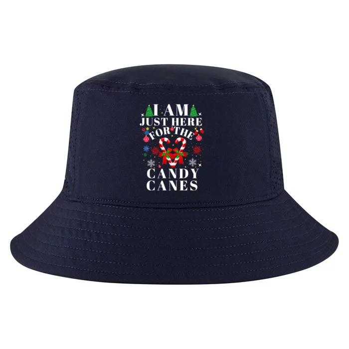 I Am Just Here For The Candy Canes Cool Comfort Performance Bucket Hat