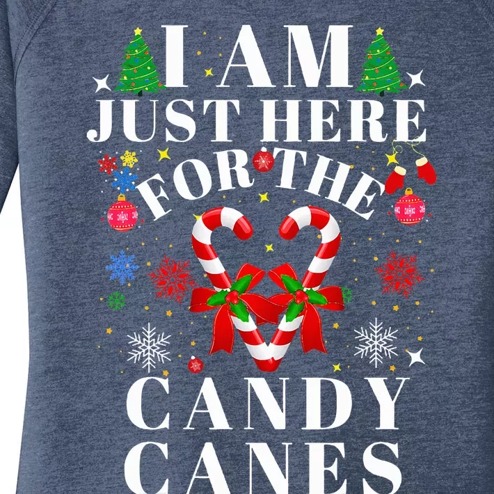 I Am Just Here For The Candy Canes Women's Perfect Tri Tunic Long Sleeve Shirt