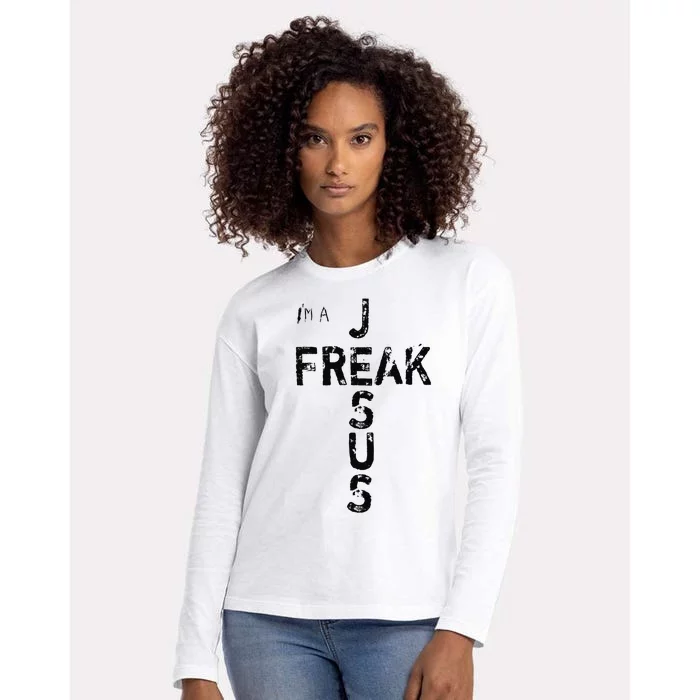 I'm A JESUS FREAK - Faith, God, Cross, Christian - Jesus 4m3 Womens Cotton Relaxed Long Sleeve T-Shirt