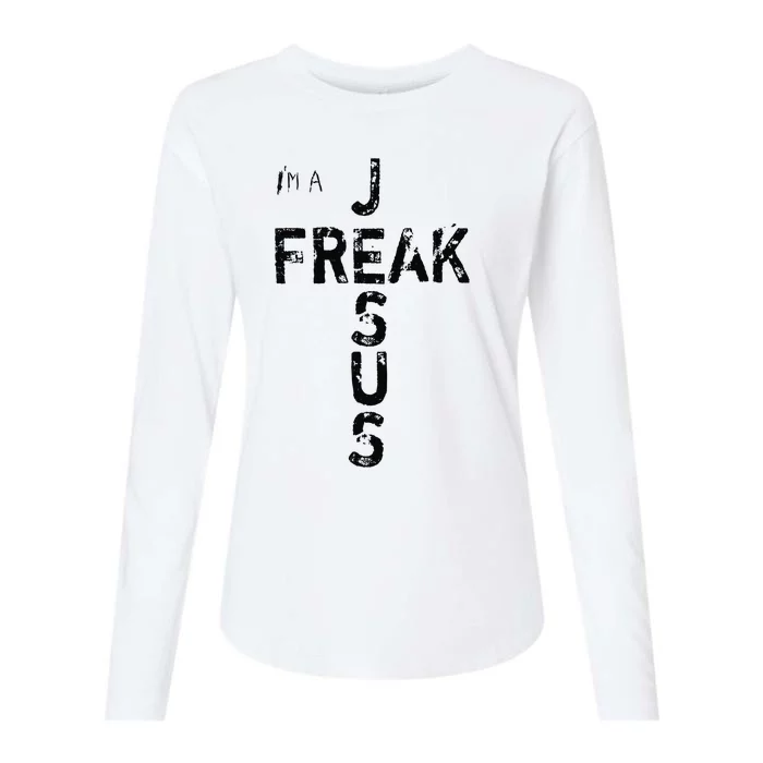 I'm A JESUS FREAK - Faith, God, Cross, Christian - Jesus 4m3 Womens Cotton Relaxed Long Sleeve T-Shirt