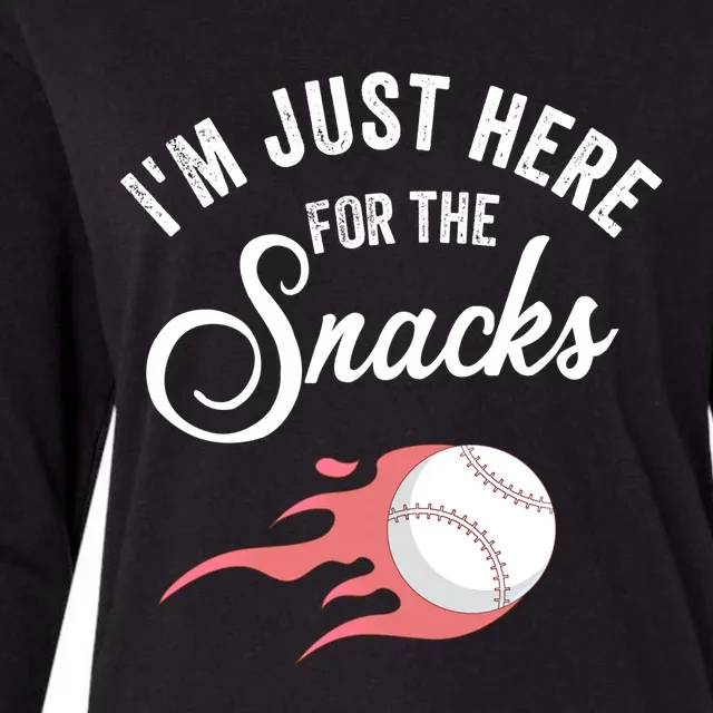 I Am Just Here For The Snacks Football Soccer Baseball Fan Gift Womens Cotton Relaxed Long Sleeve T-Shirt