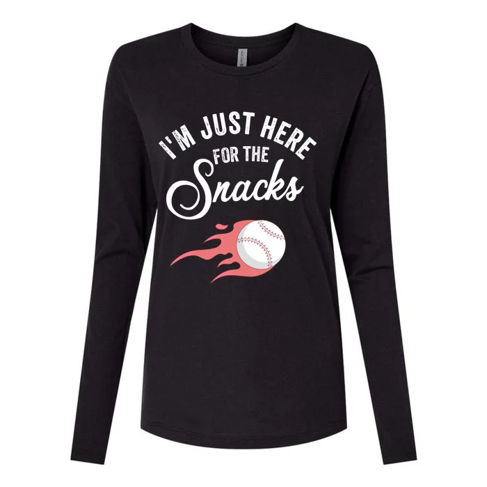 I Am Just Here For The Snacks Football Soccer Baseball Fan Gift Womens Cotton Relaxed Long Sleeve T-Shirt