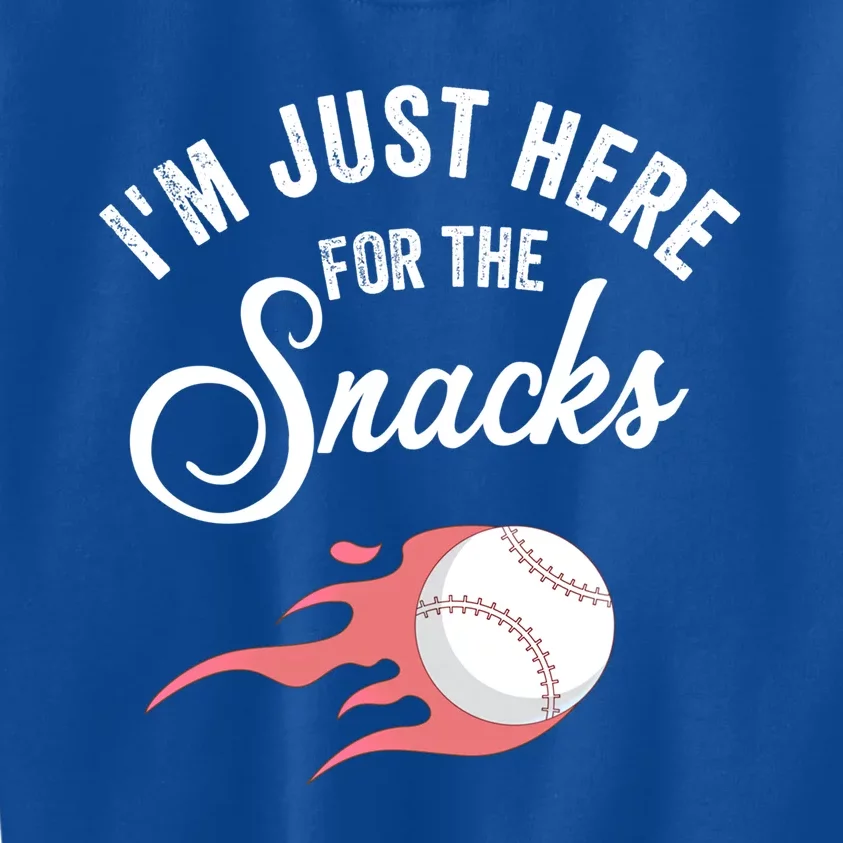 I Am Just Here For The Snacks Football Soccer Baseball Fan Gift Kids Sweatshirt