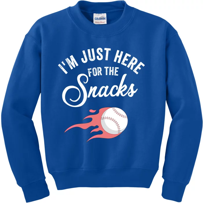 I Am Just Here For The Snacks Football Soccer Baseball Fan Gift Kids Sweatshirt