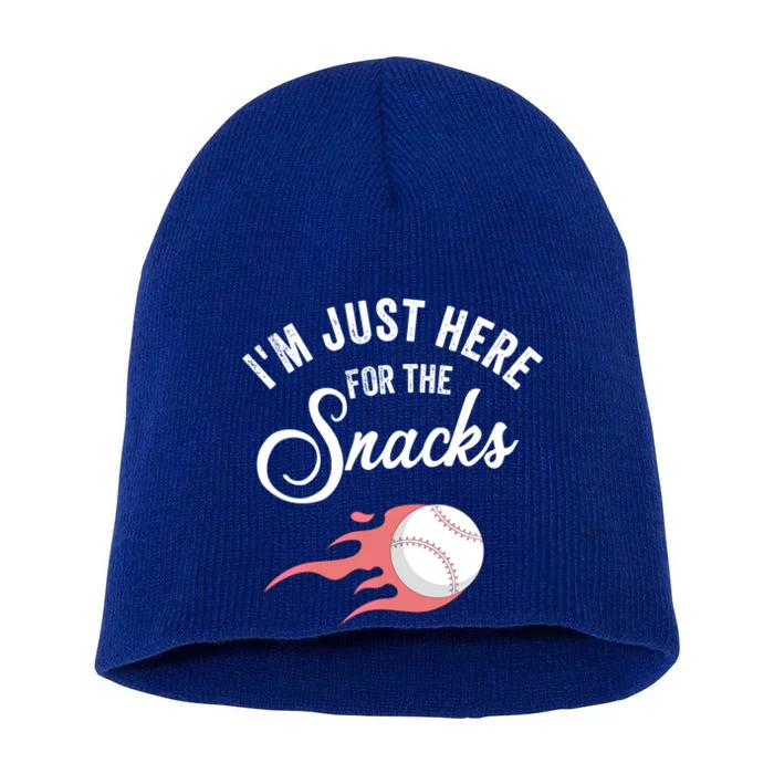 I Am Just Here For The Snacks Football Soccer Baseball Fan Gift Short Acrylic Beanie