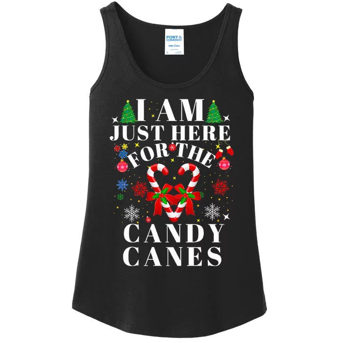 I Am Just Here For The Candy Canes christmas Ladies Essential Tank