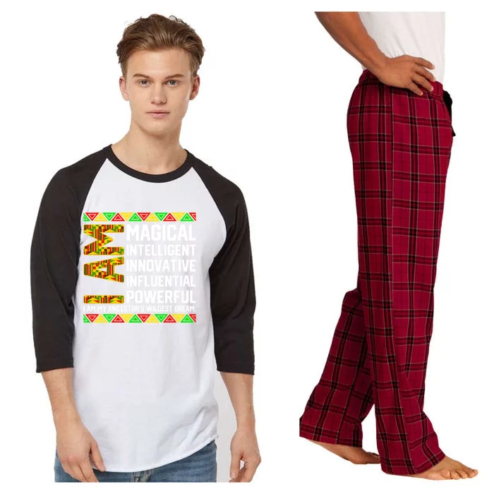 I Am Juneteenth Ancestors Black History Month African Kente Gift Raglan Sleeve Pajama Set