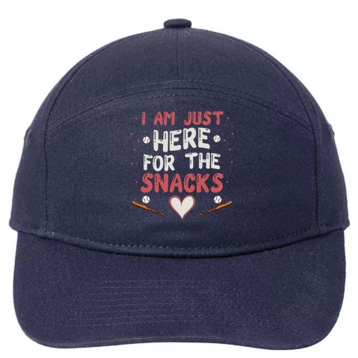 I Am Just Here For The Snacks Gift 7-Panel Snapback Hat