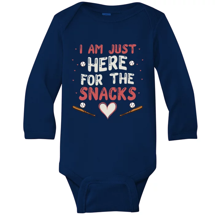 I Am Just Here For The Snacks Gift Baby Long Sleeve Bodysuit