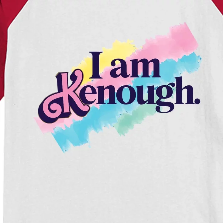 I Am Kenough Ken Doll Funny Fan Lover Kids Colorblock Raglan Jersey