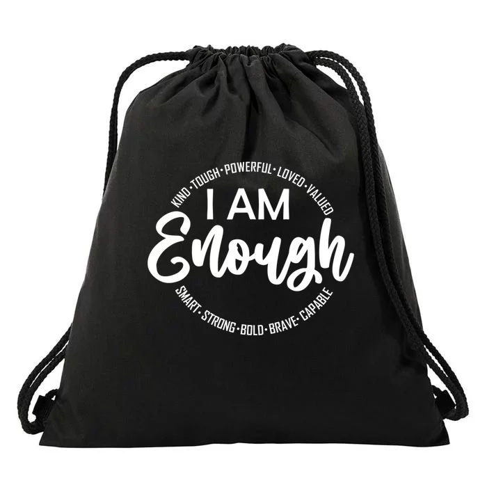 I Am Kind Enough Loved Inspirational Motivational Drawstring Bag