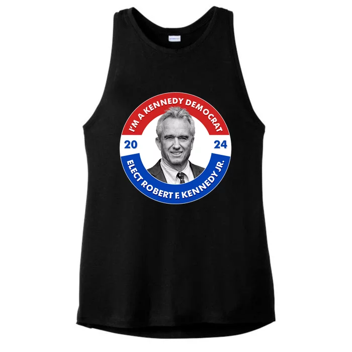 Im A Kennedy Democrat Elect Robert F Kennedy Jr For President Emblem Button Ladies Tri-Blend Wicking Tank