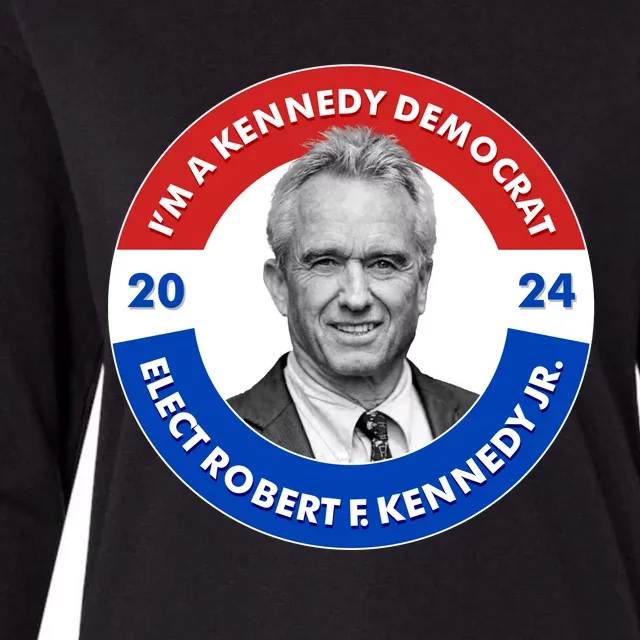 Im A Kennedy Democrat Elect Robert F Kennedy Jr For President Emblem Button Womens Cotton Relaxed Long Sleeve T-Shirt