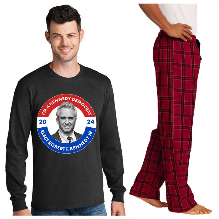 Im A Kennedy Democrat Elect Robert F Kennedy Jr For President Emblem Button Long Sleeve Pajama Set