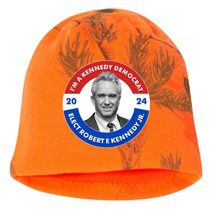 Im A Kennedy Democrat Elect Robert F Kennedy Jr For President Emblem Button Kati - Camo Knit Beanie