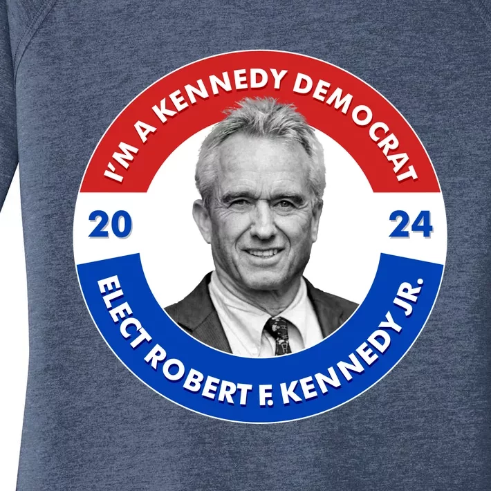 Im A Kennedy Democrat Elect Robert F Kennedy Jr For President Emblem Button Women's Perfect Tri Tunic Long Sleeve Shirt