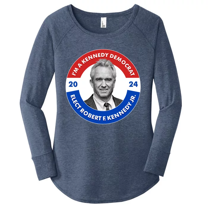 Im A Kennedy Democrat Elect Robert F Kennedy Jr For President Emblem Button Women's Perfect Tri Tunic Long Sleeve Shirt