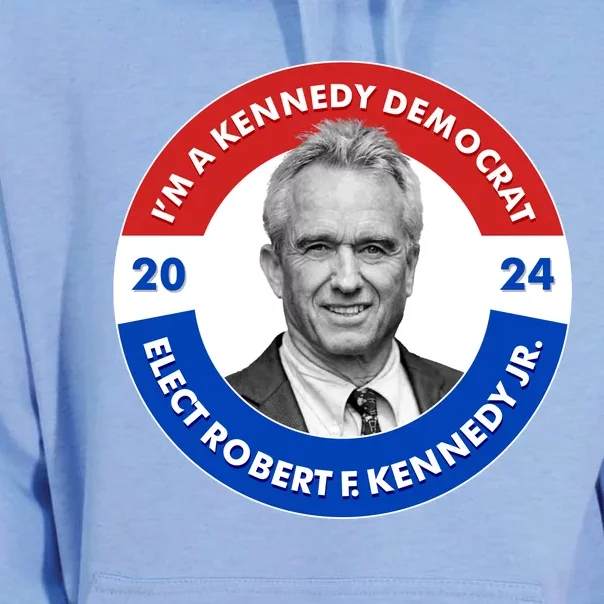 Im A Kennedy Democrat Elect Robert F Kennedy Jr For President Emblem Button Unisex Surf Hoodie