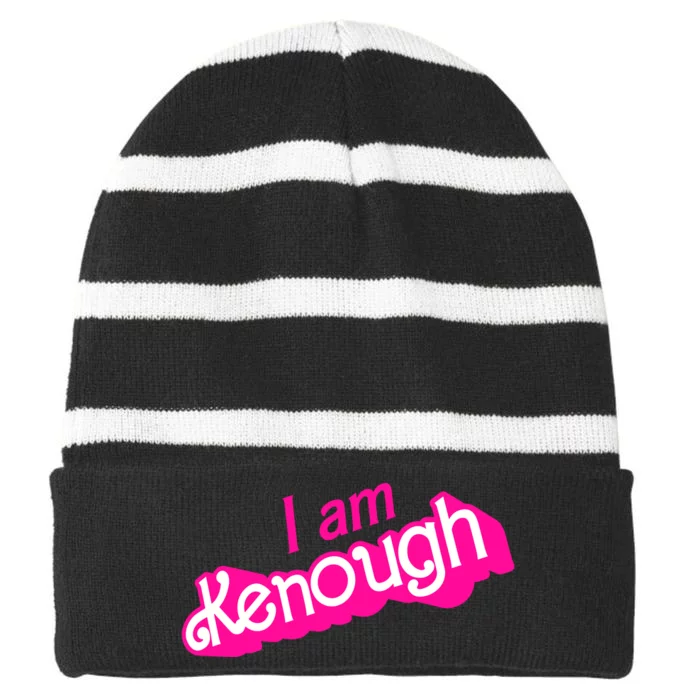 I Am Kenough Funny I Am Kenough For Men Striped Beanie with Solid Band