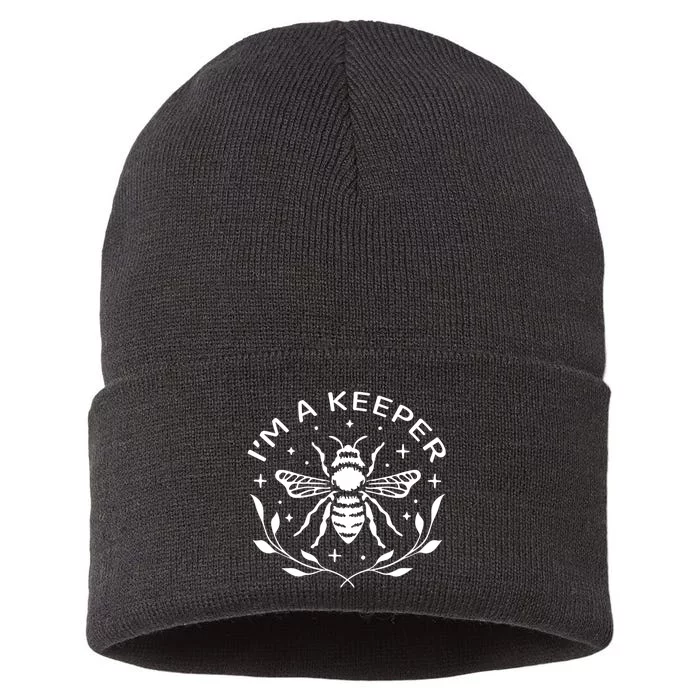 IM A Keeper Beekeeper Funny Sustainable Knit Beanie