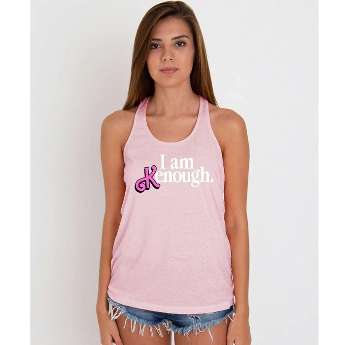 I Am Kenough Funny I Am Kenough Women's Knotted Racerback Tank