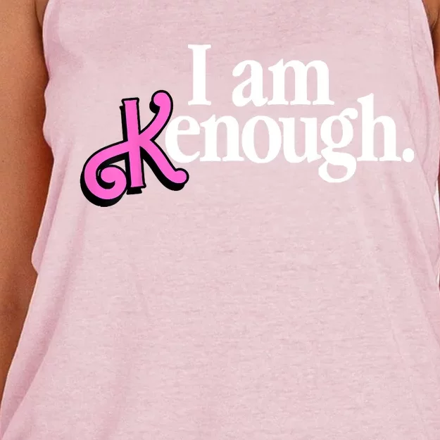 I Am Kenough Funny I Am Kenough Women's Knotted Racerback Tank