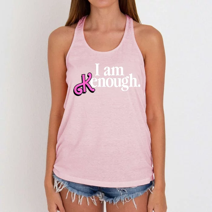 I Am Kenough Funny I Am Kenough Women's Knotted Racerback Tank