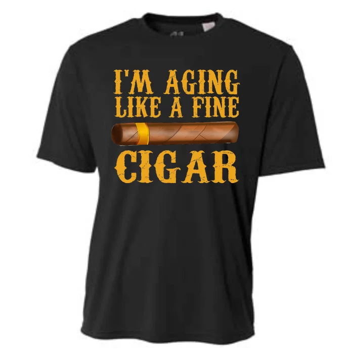 Im Aging Like A Fine Cigar Fathers Day Dad Cooling Performance Crew T-Shirt