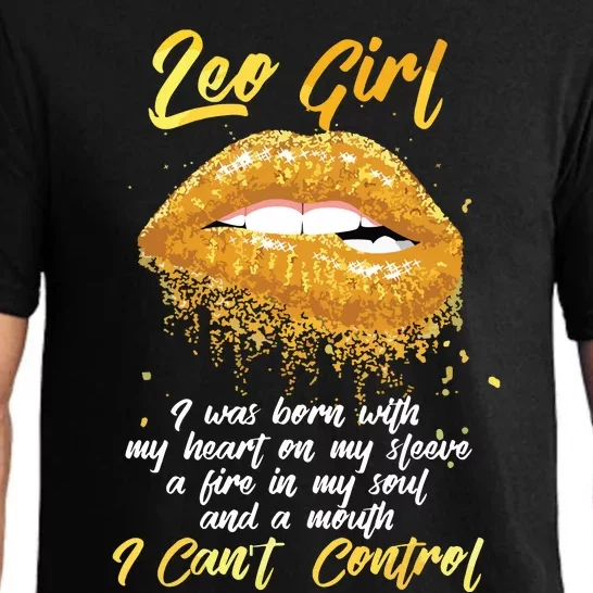 Im A Leo Girl Shirts Funny Birthday For Women Pajama Set