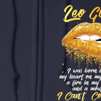 Im A Leo Girl Shirts Funny Birthday For Women Full Zip Hoodie