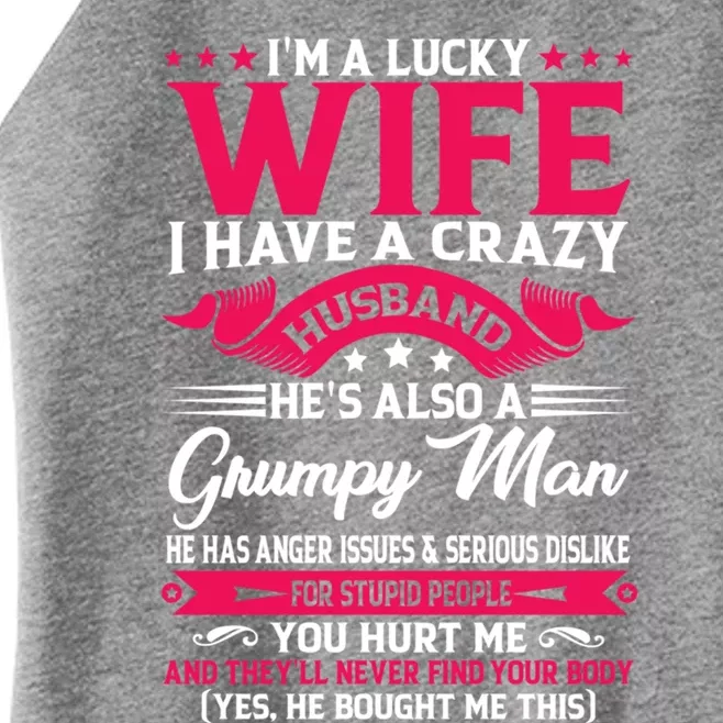 I'm A Lucky Wife I Have A Husband Funny Family Humor Wife Great Gift Women’s Perfect Tri Rocker Tank