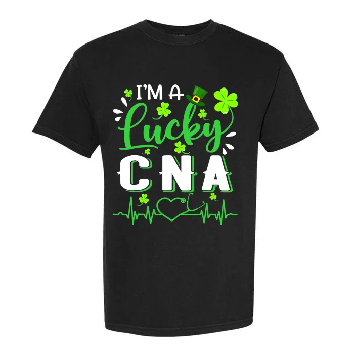 I'm A Lucky CNA Nurse Shamrock Top Hat St Patrick's Day Garment-Dyed Heavyweight T-Shirt