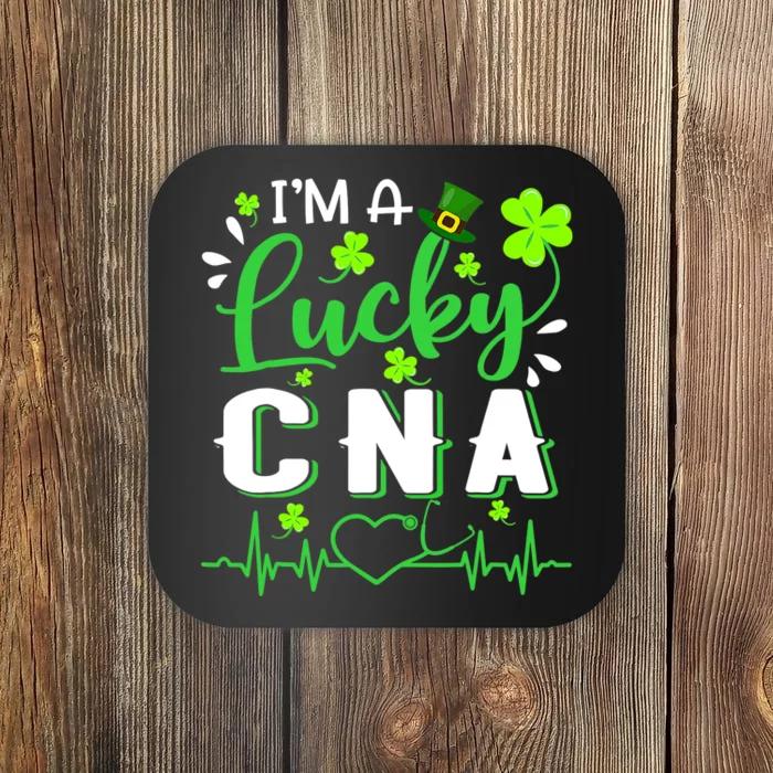 I'm A Lucky CNA Nurse Shamrock Top Hat St Patrick's Day Coaster