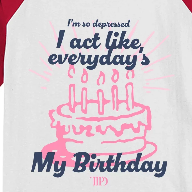 I Act Like Everydays My Birthday Ttpd Kids Colorblock Raglan Jersey