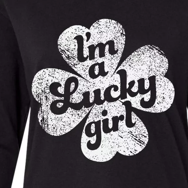 I'm A Lucky Irish Clover St Patricks Day Gift Womens Cotton Relaxed Long Sleeve T-Shirt