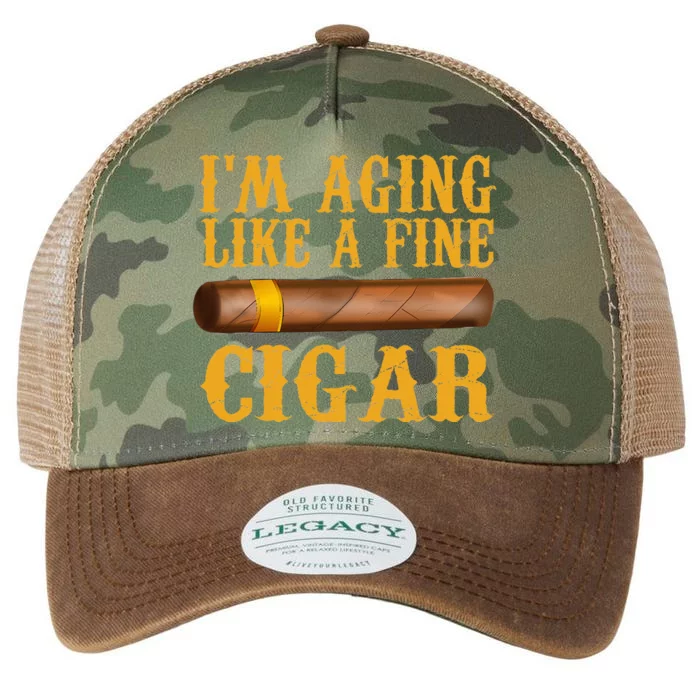 Im Aging Like A Fine Cigar Funny Fathers Day Dad Gift Idea Legacy Tie Dye Trucker Hat