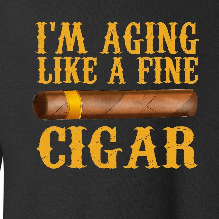 Im Aging Like A Fine Cigar Funny Fathers Day Dad Gift Idea Toddler Sweatshirt