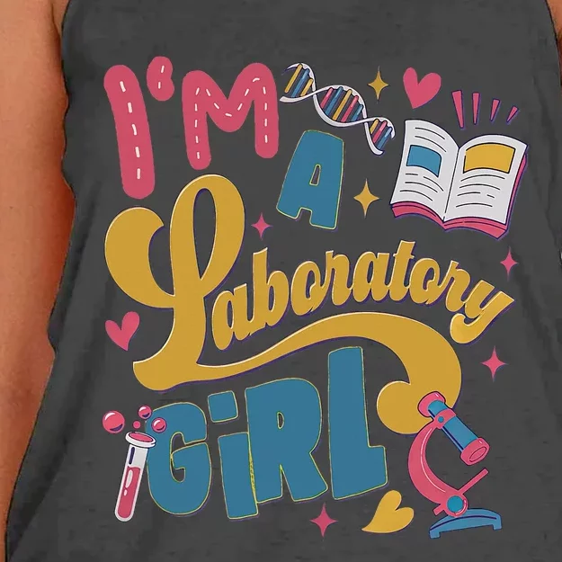 IM A Laboratory Girl Medical Lab Week 2024 Women's Knotted Racerback Tank