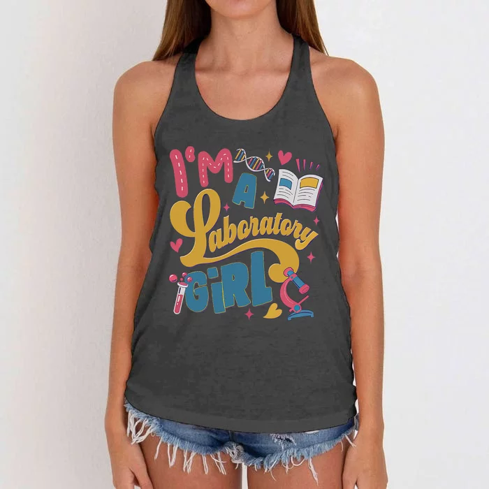 IM A Laboratory Girl Medical Lab Week 2024 Women's Knotted Racerback Tank