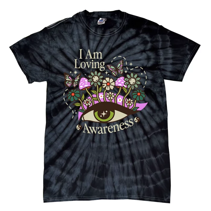 I Am Loving Awareness Ram Dass Mantra Mandala Tie-Dye T-Shirt