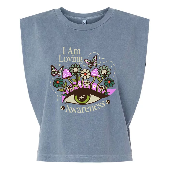 I Am Loving Awareness Ram Dass Mantra Mandala Garment-Dyed Women's Muscle Tee