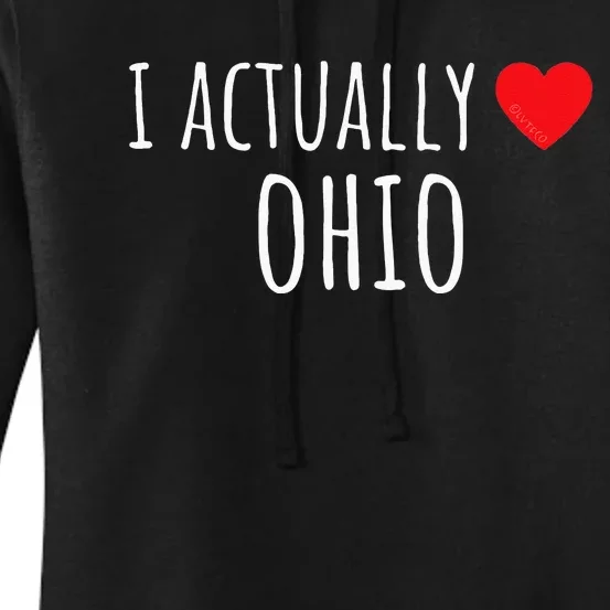 I ACTUALLY LOVE (HEART) OHIO – American Women's Pullover Hoodie