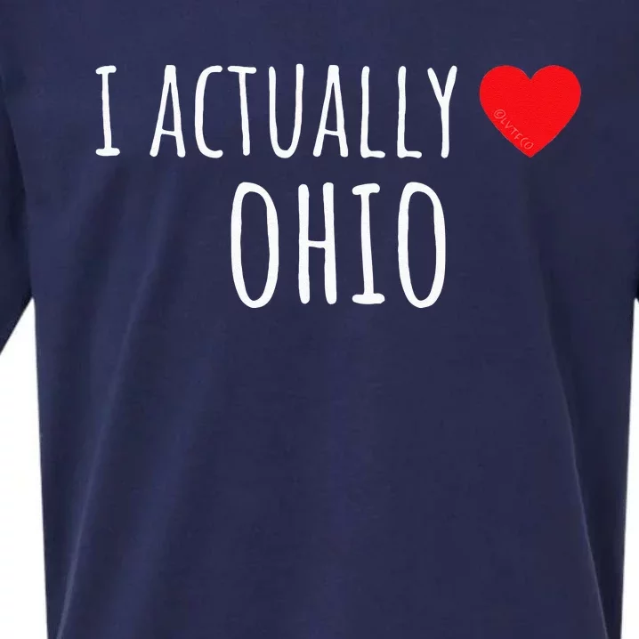 I ACTUALLY LOVE (HEART) OHIO – American Sueded Cloud Jersey T-Shirt