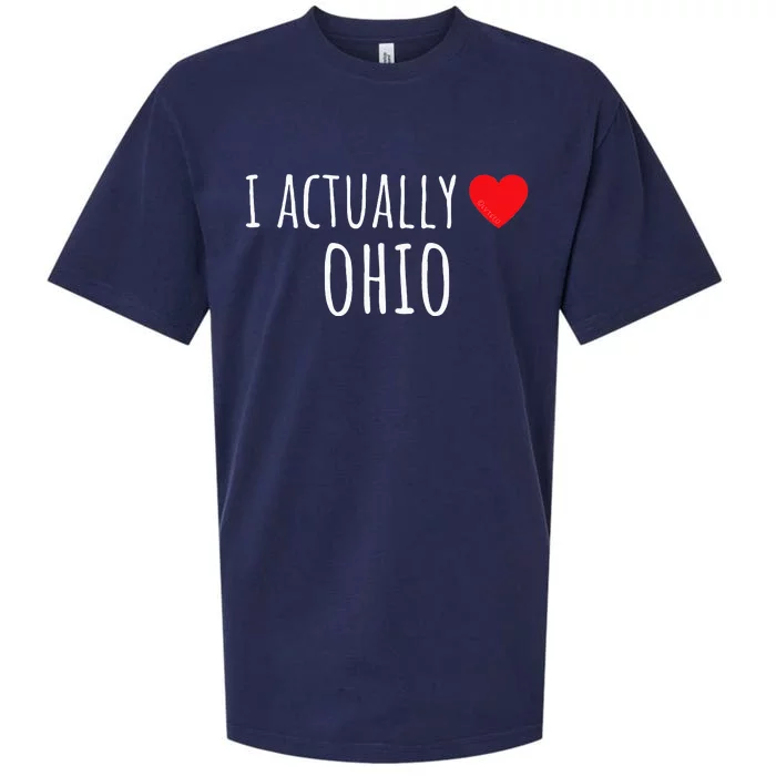 I ACTUALLY LOVE (HEART) OHIO – American Sueded Cloud Jersey T-Shirt