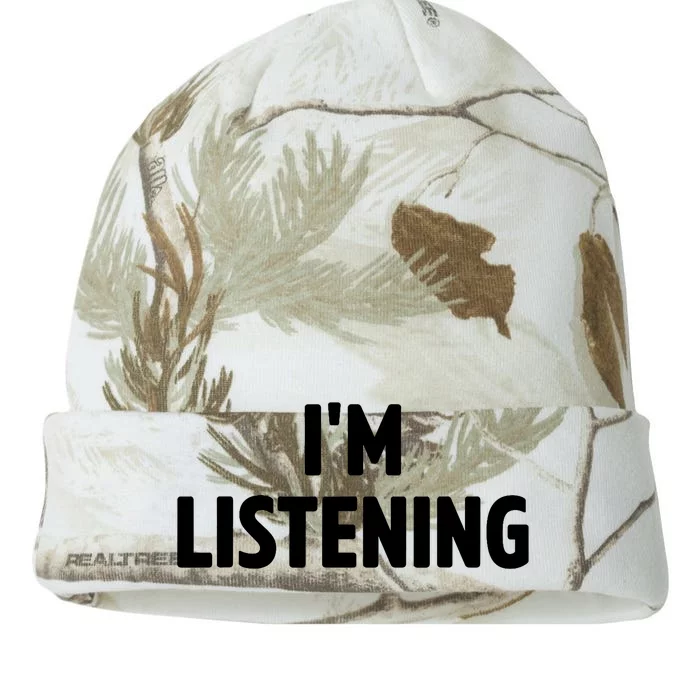 I Am Listening Funny White Lie Party Kati - 12in Camo Beanie