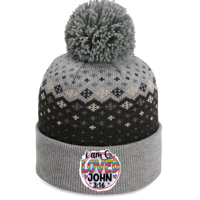 I Am Loved John 3:16 The Baniff Cuffed Pom Beanie