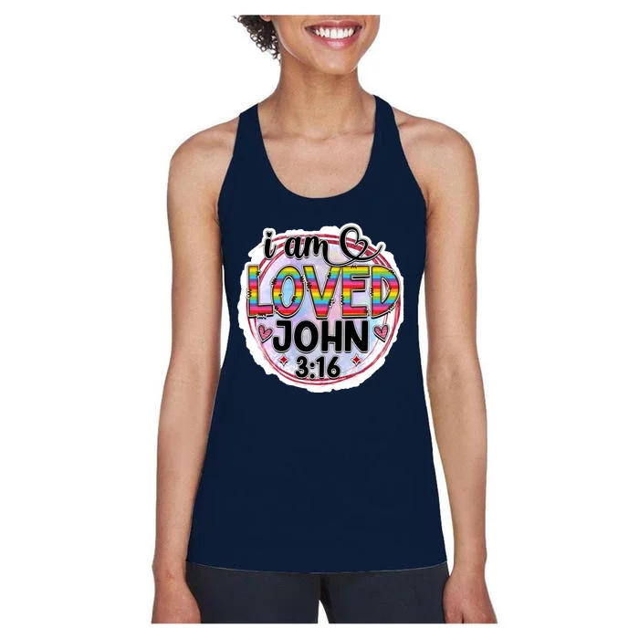 I Am Loved John 3:16 Women's Racerback Tank