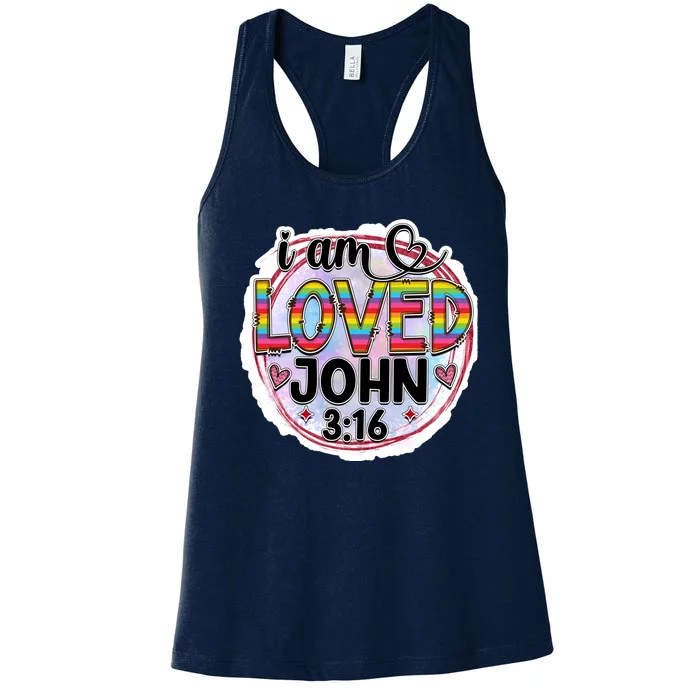 I Am Loved John 3:16 Women's Racerback Tank