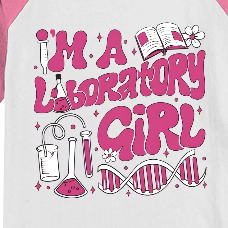 I Am Laboratory Girl Lab Week 2024 Kids Colorblock Raglan Jersey