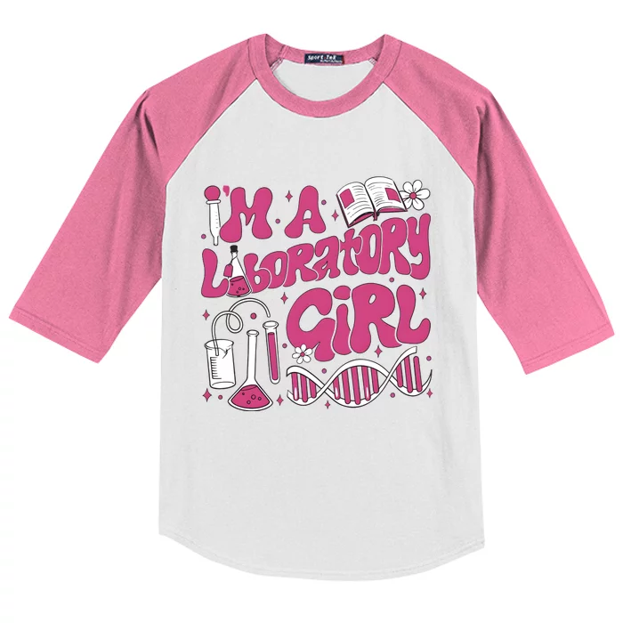 I Am Laboratory Girl Lab Week 2024 Kids Colorblock Raglan Jersey